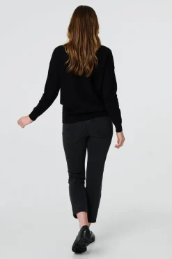 Heart Embellished Long Sleeve Jumper