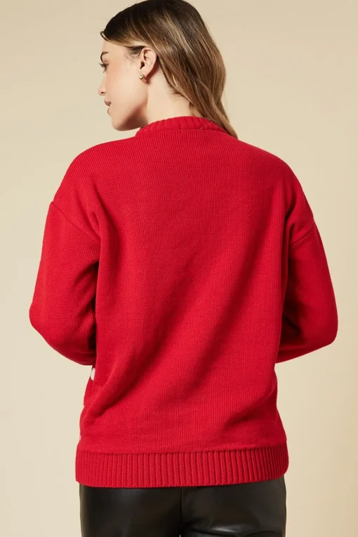 Heart Striped Crew Neck Jumper