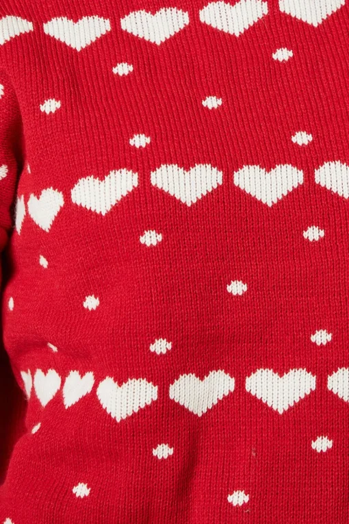 Heart Striped Crew Neck Jumper