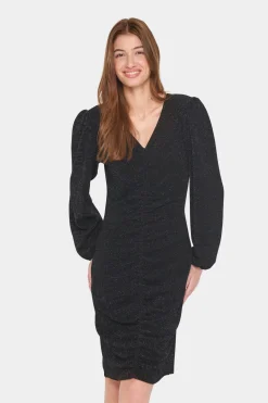 HelaSZ Slim Fit V-neck Glitter Dress-