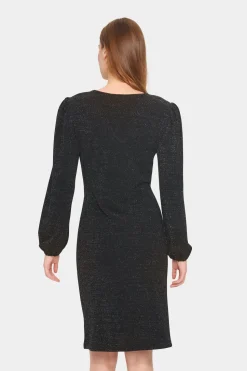 HelaSZ Slim Fit V-neck Glitter Dress-