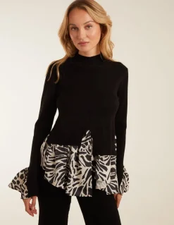 High Neck 2 In 1 Printed Jumper