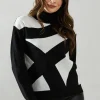 High Neck Front Detail Rib Sleeve Jumper