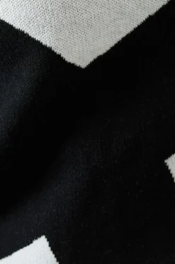 High Neck Front Detail Rib Sleeve Jumper