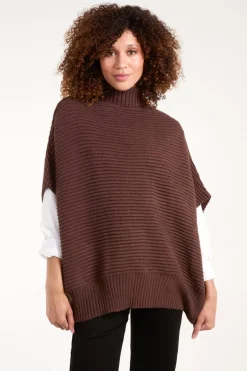 High Neck Oversized Ribbed Tabard Jumper