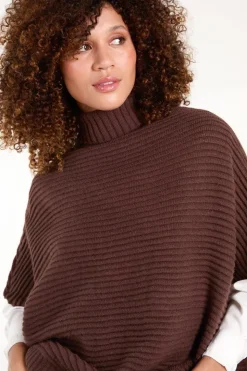 High Neck Oversized Ribbed Tabard Jumper
