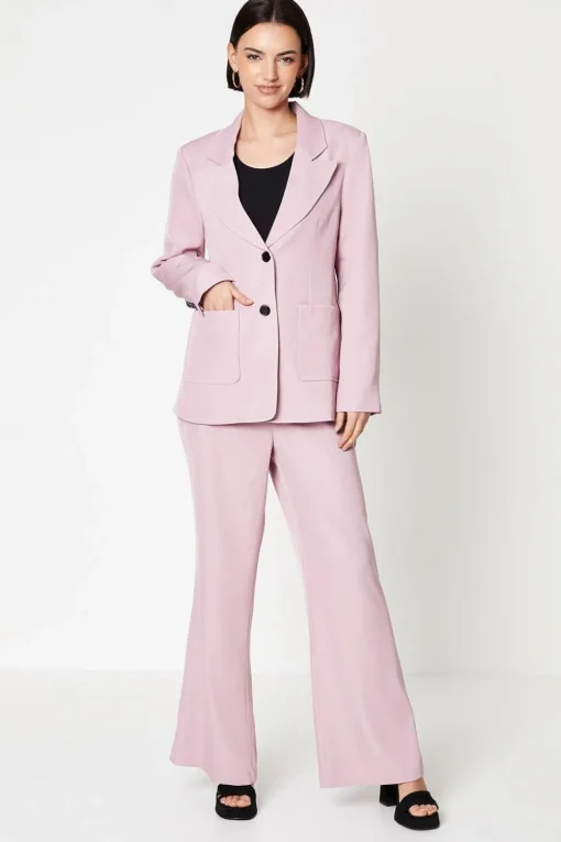 High Waisted Patch Back Pocket Trouser