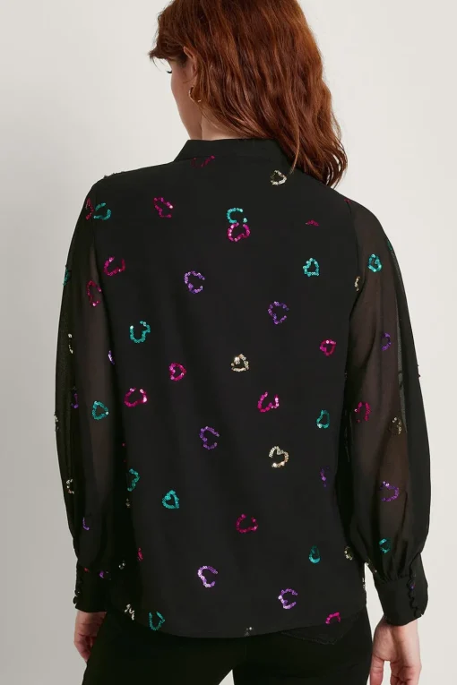 Hope Heart Sequin Blouse