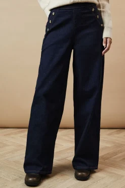 Horn Button Wide Leg Jean