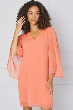 Hotfix V Neck Overlay Dress