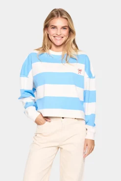 Idahella Long Sleeve Stripe Sweatshirt-Striped