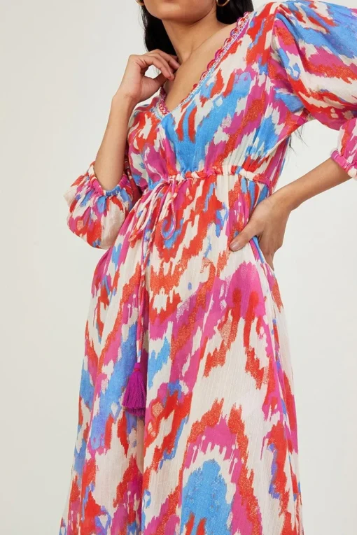 Ikat Print Maxi Dress