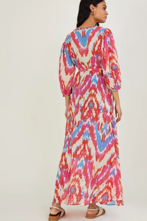 Ikat Print Maxi Dress