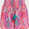 Ikat Print Tape Trim Shorts