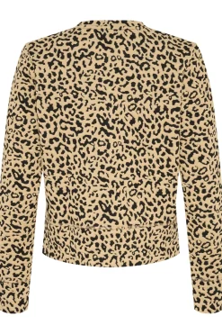 IlsabethSZ Round Neck Buttons Cardigan-Leopard Print