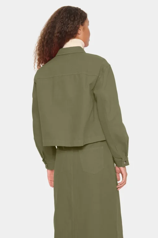 IluSZ Boxy Fit Dyed Denim Jacket -