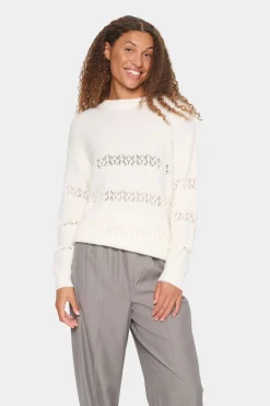 IngelaSZ Lace And Rib Knit Pullover-