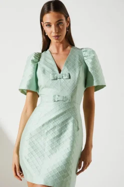 Jacquard Bow Mini Dress