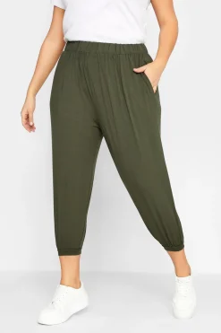 Jersey Cropped Harem Trousers