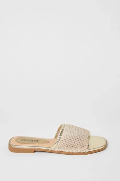 Kala Diamante Mesh Flat Mule Sandals