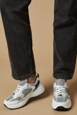 Karlie Contrast Mesh Detail Lace Up Trainers