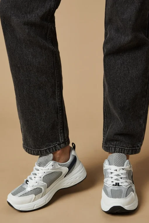 Karlie Contrast Mesh Detail Lace Up Trainers