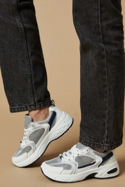 Karlie Contrast Mesh Detail Lace Up Trainers