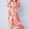 Kimono Sleeve Hi Lo Wrap Dress