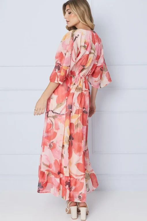 Kimono Sleeve Hi Lo Wrap Dress