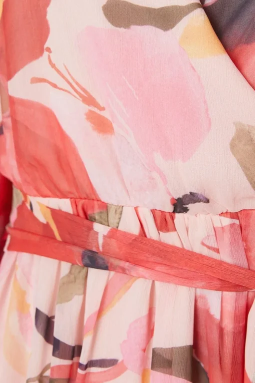 Kimono Sleeve Hi Lo Wrap Dress