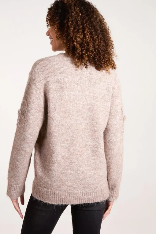 Knit Flower Embroidery Jumper