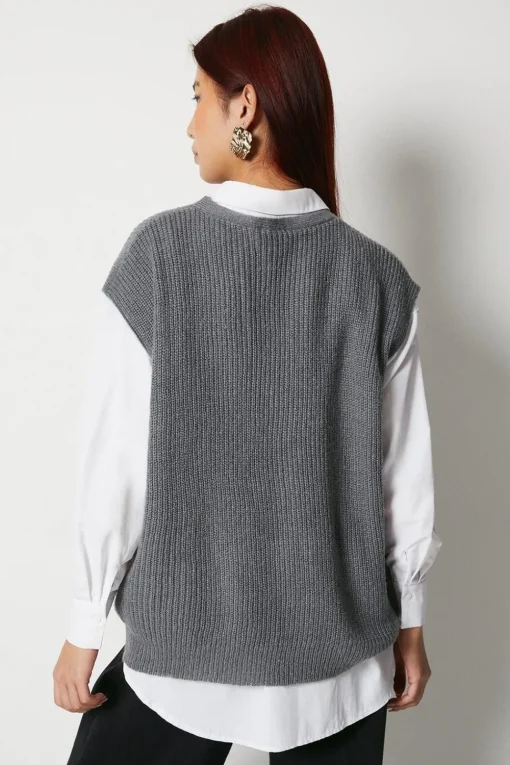 Knitted Button Through Waistcoat