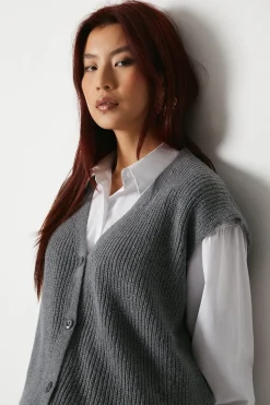 Knitted Button Through Waistcoat