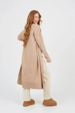 Knitted Dropped Shoulder Maxi Cardigan