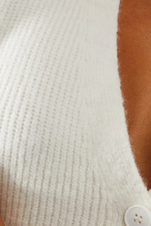 Knitted Sleeveless Cropped Button Through Cardigan