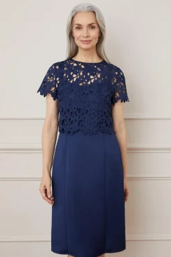 Lace 2 In 1 Overlay Shift Dress