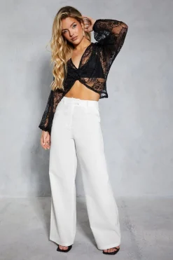 Lace Balloon Sleeve Corsage Blouse