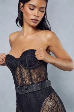 Lace Corseted Bandeau Jumpsuit