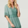 Lace Detail 1/2 Sleeve Short Dress