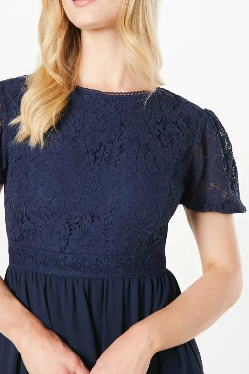 Lace Drop Hem Midaxi Dress