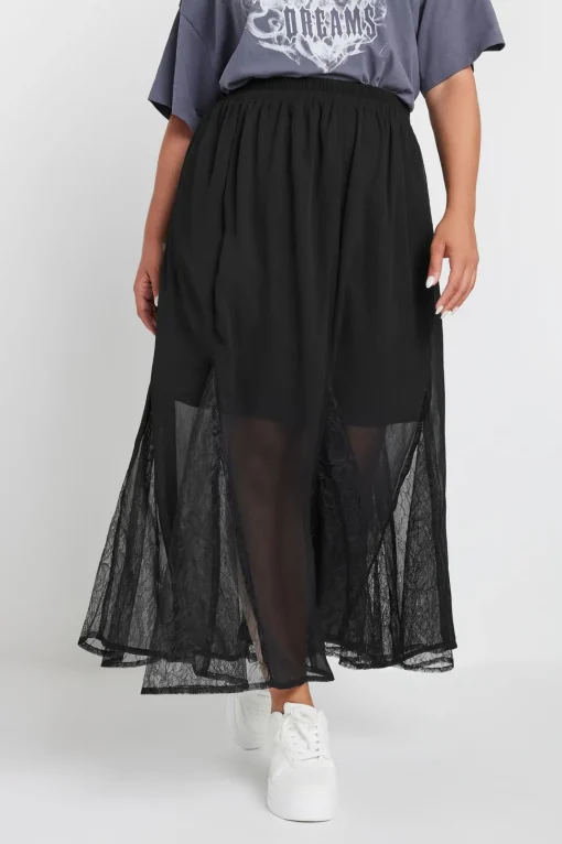 Lace Godet Maxi Skirt