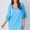 Lace Kimono Sleeve Shift Dress