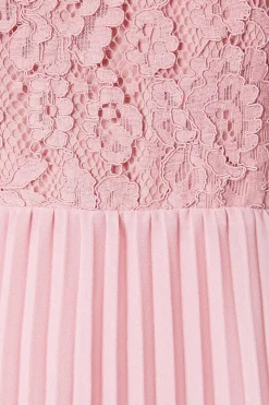 Lace Pleated Chiffon Mini Dress