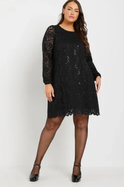 Lace Scallop Hem Mini Dress