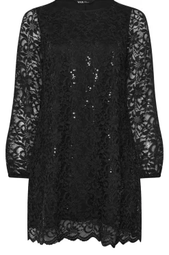 Lace Scallop Hem Mini Dress