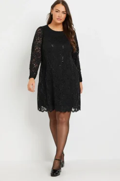 Lace Scallop Hem Mini Dress