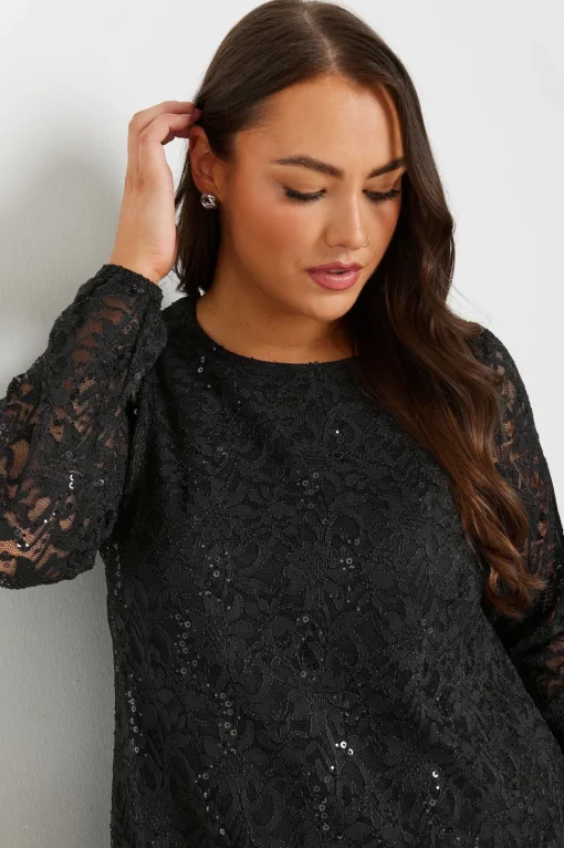 Lace Scallop Hem Mini Dress