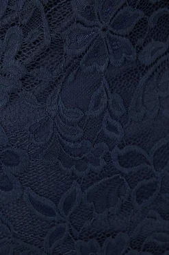 Lace Short Sleeve Notch Pencil Dress