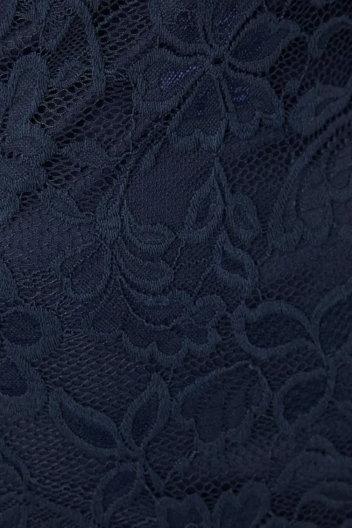 Lace Short Sleeve Notch Pencil Dress