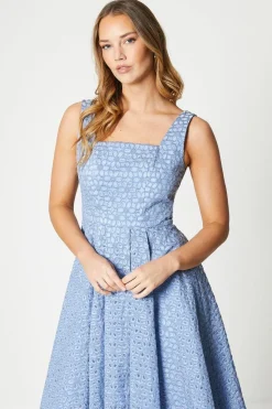 Lace Square Neck Midi Dress